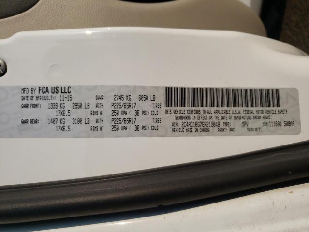 Photo 10 from auction – 2016 CHRYSLER TOWN & COU with VIN 2C4RC1BG7GR215048