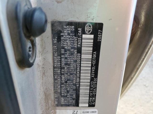 Photo 10 from auction – 2010 TOYOTA CAMRY BASE with VIN 4T1BF3EK9AU030509