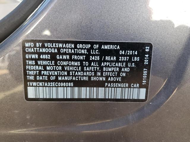 Photo 10 from auction – 2014 VOLKSWAGEN PASSAT SEL with VIN 1VWCN7A32EC096085