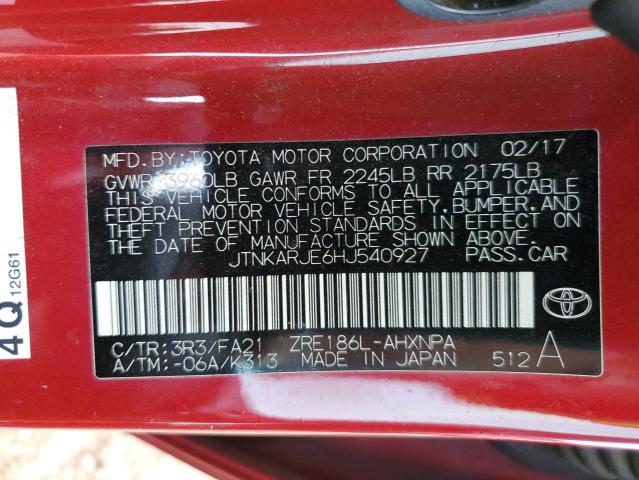 Photo 10 from auction – 2017 TOYOTA COROLLA IM with VIN JTNKARJE6HJ540927