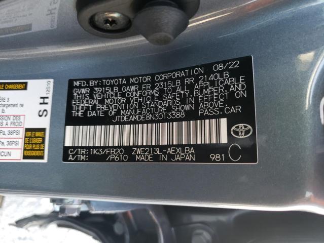 Photo 10 from auction – 2022 TOYOTA COROLLA LE with VIN JTDEAMDE8N3013388