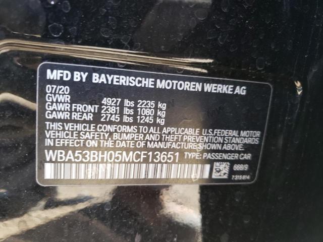 Photo 10 from auction – 2021 BMW 530 I with VIN WBA53BH05MCF13651