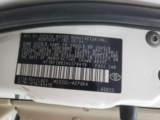 Photo 10 from auction – 2004 TOYOTA AVALON XL with VIN 4T1BF28B24U378419