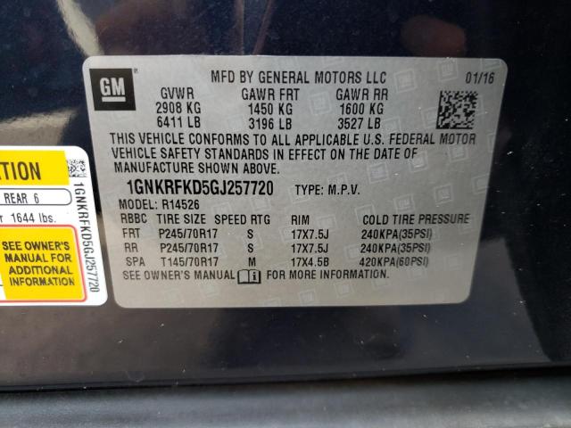 Photo 10 from auction – 2016 CHEVROLET TRAVERSE L with VIN 1GNKRFKD5GJ257720