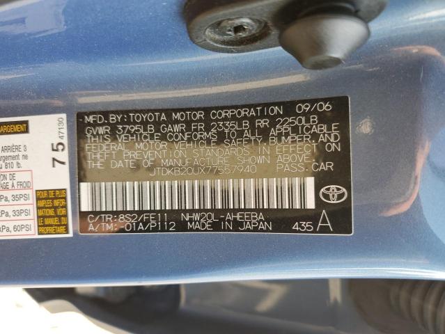 Photo 10 from auction – 2007 TOYOTA PRIUS with VIN JTDKB20UX77557940