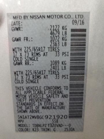 Photo 10 from auction – 2016 NISSAN ROGUE S with VIN 5N1AT2MV8GC921920