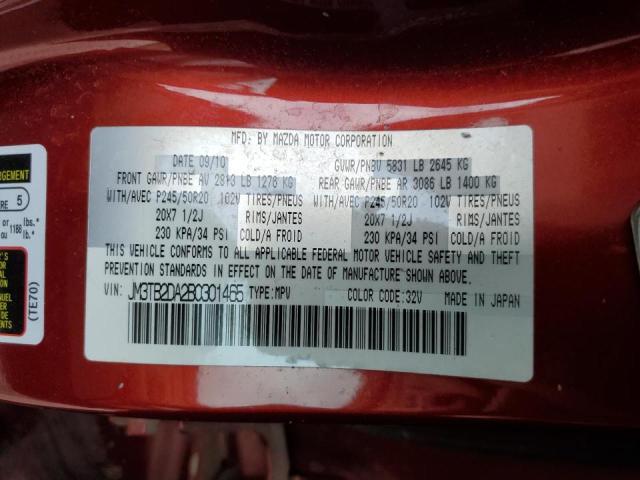 Photo 10 from auction – 2011 MAZDA CX-9 with VIN JM3TB2DA2B0301465