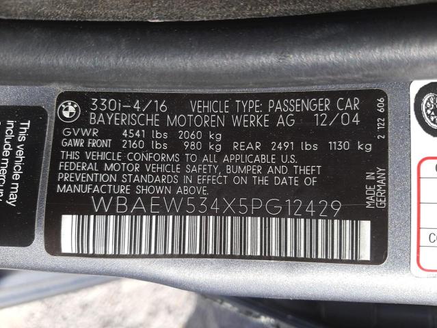 Photo 10 from auction – 2005 BMW 330 XI with VIN WBAEW534X5PG12429