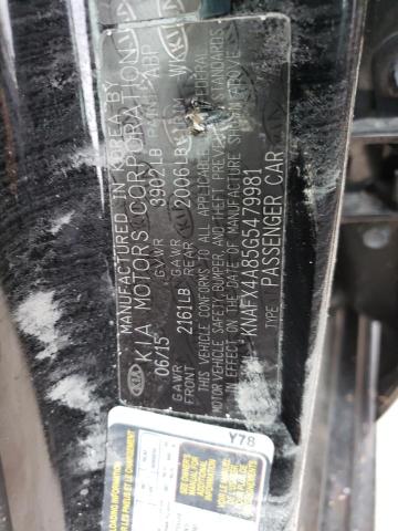 Photo 10 from auction – 2016 KIA FORTE EX with VIN KNAFX4A85G5479981