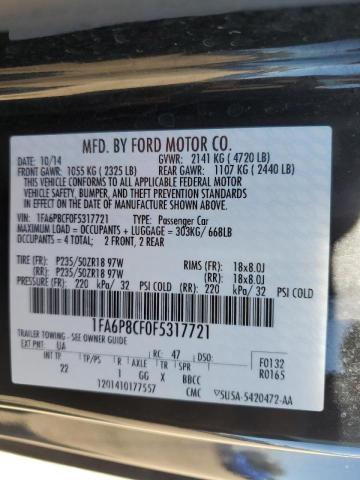 Photo 10 from auction – 2015 FORD MUSTANG GT with VIN 1FA6P8CF0F5317721