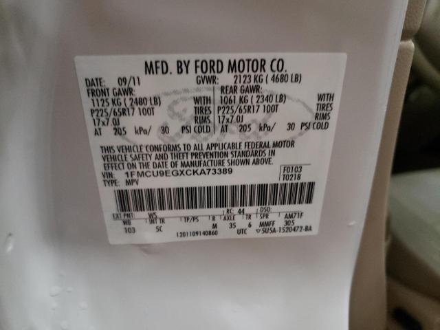 Photo 10 from auction – 2012 FORD ESCAPE LIM with VIN 1FMCU9EGXCKA73389