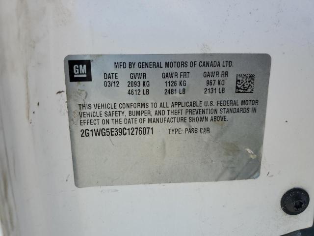 Photo 10 from auction – 2012 CHEVROLET IMPALA LT with VIN 2G1WG5E39C1276071