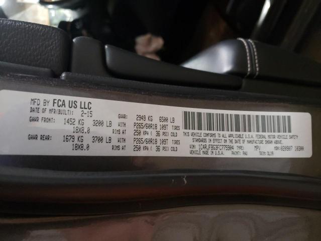 Photo 10 from auction – 2015 JEEP GRAND CHER with VIN 1C4RJFBG3FC775904