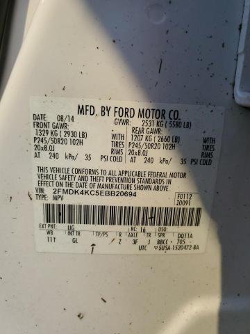 Photo 10 from auction – 2014 FORD EDGE LIMIT with VIN 2FMDK4KC5EBB20694