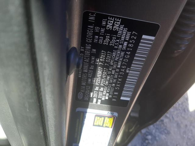 Photo 10 from auction – 2013 KIA SORENTO LX with VIN 5XYKT3A67DG418527