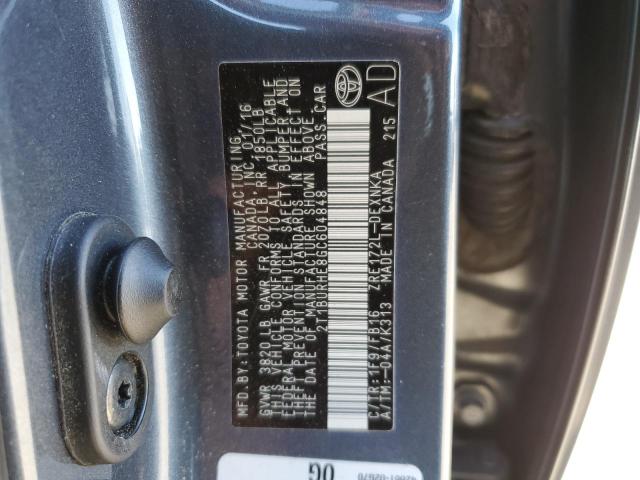 Photo 10 from auction – 2016 TOYOTA COROLLA L with VIN 2T1BURHE8GC604848