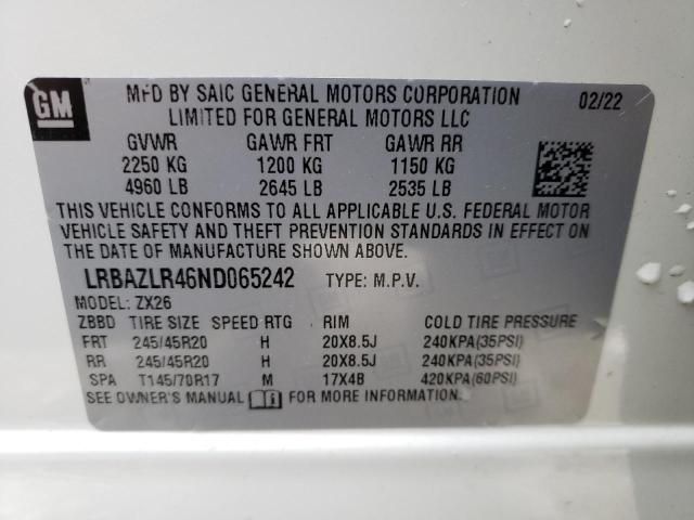 Photo 10 from auction – 2022 BUICK ENVISION P with VIN LRBAZLR46ND065242