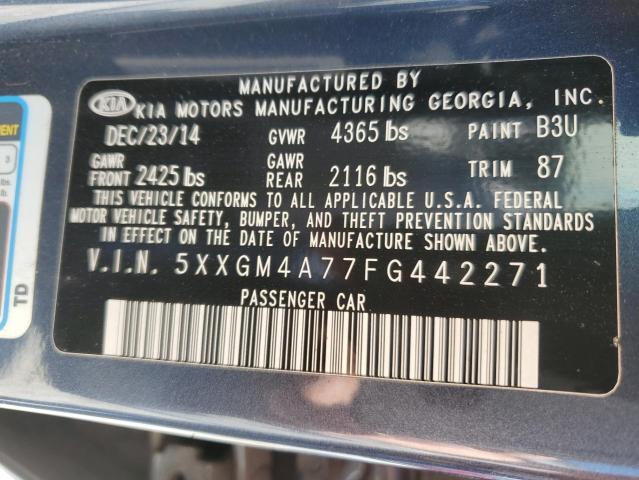 Photo 10 from auction – 2015 KIA OPTIMA LX with VIN 5XXGM4A77FG442271