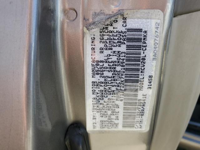 Photo 10 from auction – 2000 TOYOTA CAMRY LE with VIN 4T1BF22K7YU109413