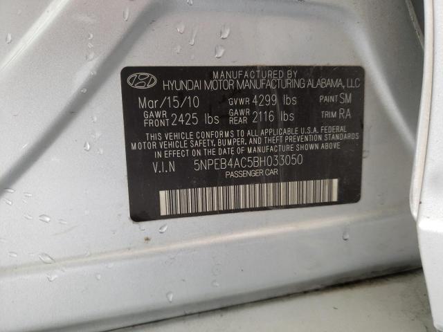 Photo 10 from auction – 2011 HYUNDAI SONATA GLS with VIN 5NPEB4AC5BH033050