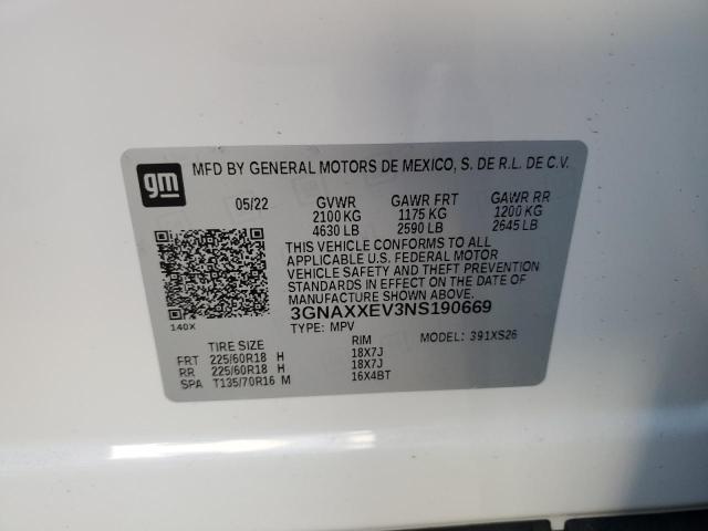 Photo 10 from auction – 2022 CHEVROLET EQUINOX PR with VIN 3GNAXXEV3NS190669