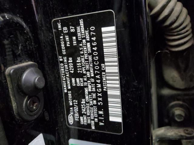 Photo 10 from auction – 2012 KIA OPTIMA LX with VIN 5XXGM4A70CG046470