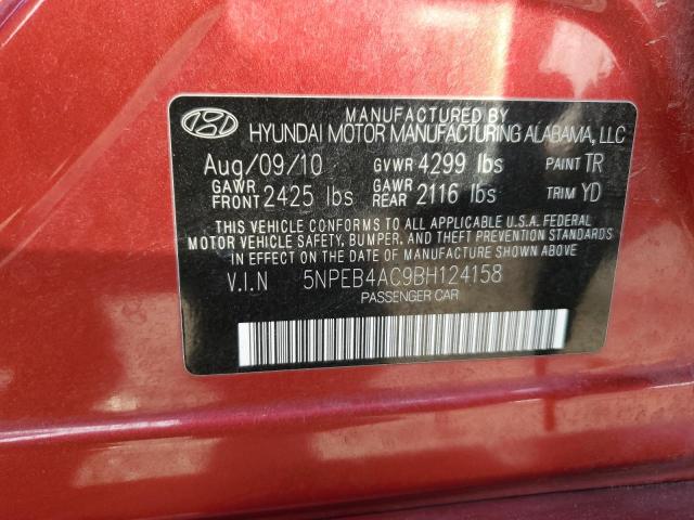 Photo 10 from auction – 2011 HYUNDAI SONATA GLS with VIN 5NPEB4AC9BH124158
