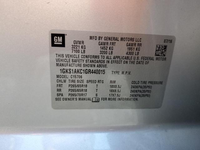 Photo 10 from auction – 2016 GMC YUKON SLE with VIN 1GKS1AKC1GR440015