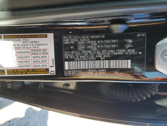 Photo 10 from auction – 2019 TOYOTA 4RUNNER SR with VIN JTEBU5JR9K5732992