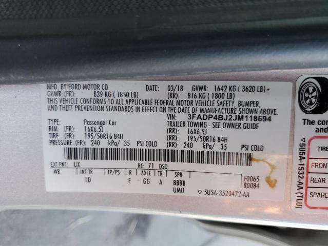 Photo 10 from auction – 2018 FORD FIESTA SE with VIN 3FADP4BJ2JM118694