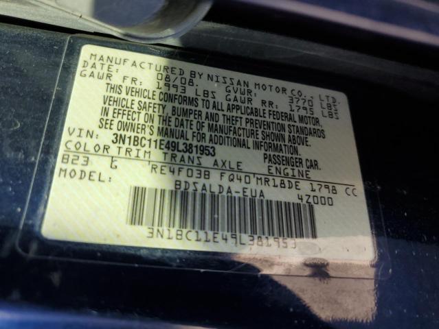 Photo 10 from auction – 2009 NISSAN VERSA S with VIN 3N1BC11E49L381953