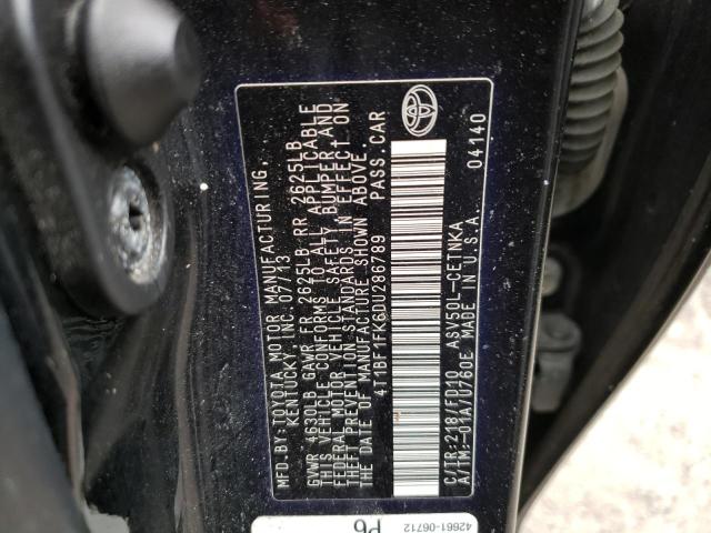 Photo 10 from auction – 2013 TOYOTA CAMRY L with VIN 4T1BF1FK6DU286789