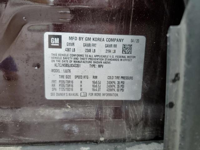 Photo 10 from auction – 2020 CHEVROLET TRAX LS with VIN KL7CJNSB5LB343351