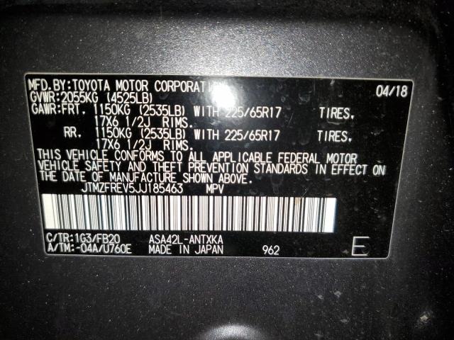 Photo 10 from auction – 2018 TOYOTA RAV4 LE with VIN JTMZFREV5JJ185463