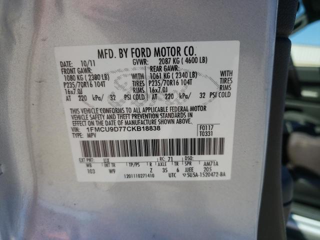 صورة رقم 10 من المزاد - 2012 FORD ESCAPE XLT مع VIN 1FMCU9D77CKB18838