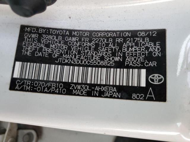 Photo 10 from auction – 2012 TOYOTA PRIUS with VIN JTDKN3DU0C5508825