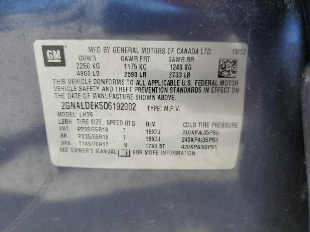 Photo 10 from auction – 2013 CHEVROLET EQUINOX LT with VIN 2GNALDEK5D6192002
