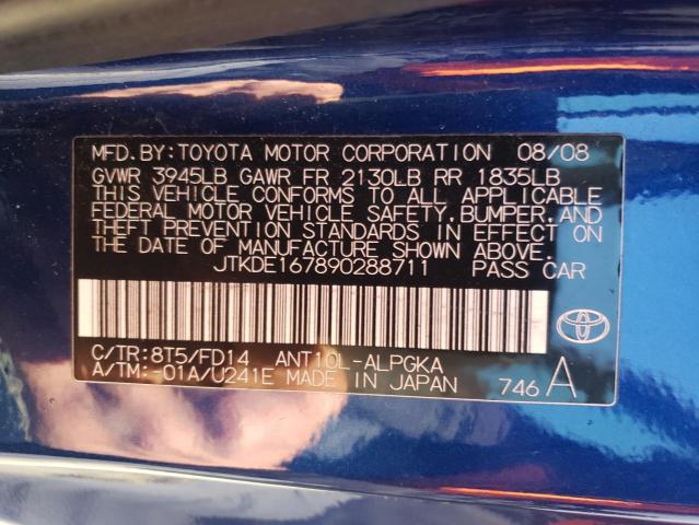 Photo 10 from auction – 2009 TOYOTA SCION TC with VIN JTKDE167890288711