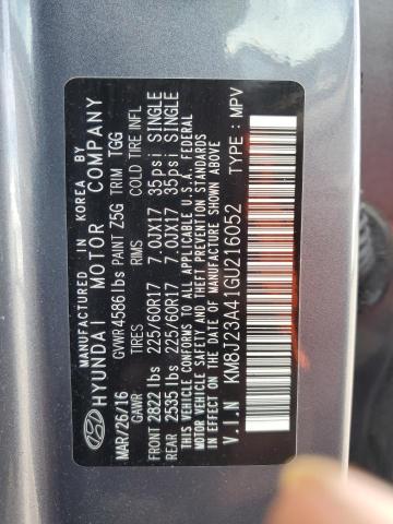 Photo 10 from auction – 2016 HYUNDAI TUCSON SE with VIN KM8J23A41GU216052