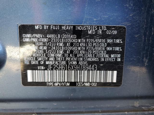Photo 10 from auction – 2009 SUBARU FORESTER 2 with VIN JF2SH616X9H789443