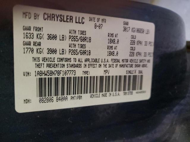 Photo 10 from auction – 2008 CHRYSLER ASPEN LIMI with VIN 1A8HW58N78F107773