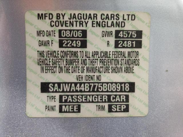Photo 10 from auction – 2007 JAGUAR XK with VIN SAJWA44B775B08918
