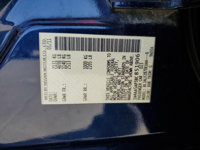Photo 10 from auction – 2011 NISSAN MAXIMA S with VIN 1N4AA5AP3BC851906