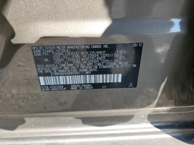 Photo 10 from auction – 2012 TOYOTA RAV4 LIMIT with VIN 2T3DK4DV4CW087040