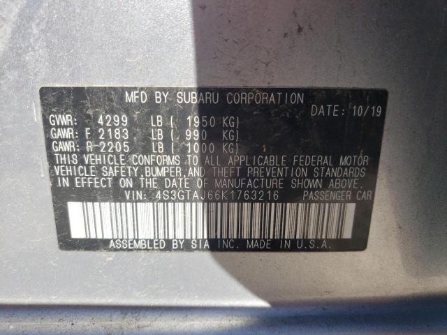 Photo 10 from auction – 2019 SUBARU IMPREZA SP with VIN 4S3GTAJ66K1763216