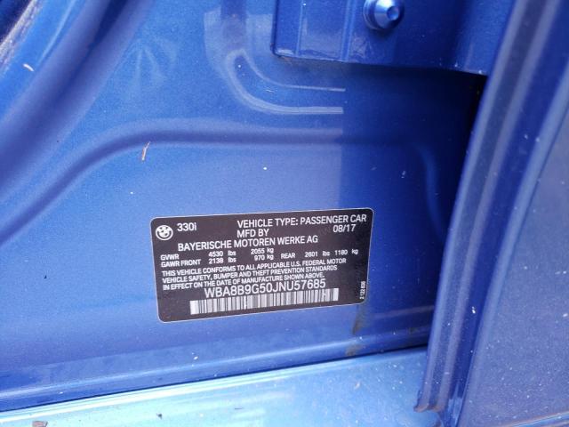 Photo 10 from auction – 2018 BMW 330 I with VIN WBA8B9G50JNU57685