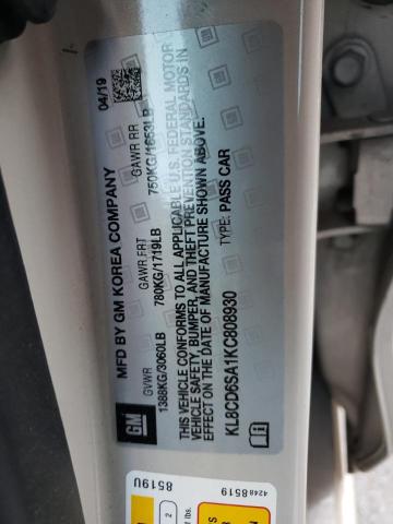 Photo 10 from auction – 2019 CHEVROLET SPARK 1LT with VIN KL8CD6SA1KC808930