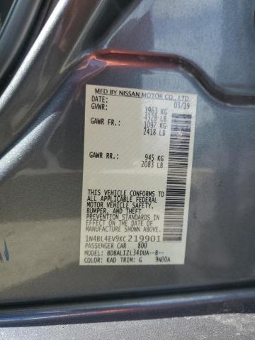 Photo 10 from auction – 2019 NISSAN ALTIMA SL with VIN 1N4BL4EV9KC219901