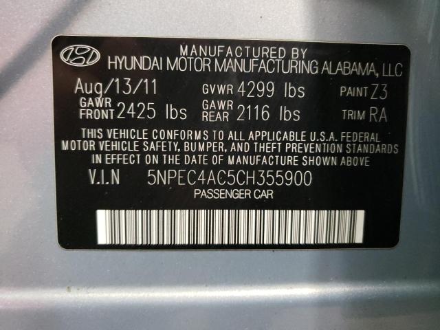 Photo 10 from auction – 2012 HYUNDAI SONATA SE with VIN 5NPEC4AC5CH355900