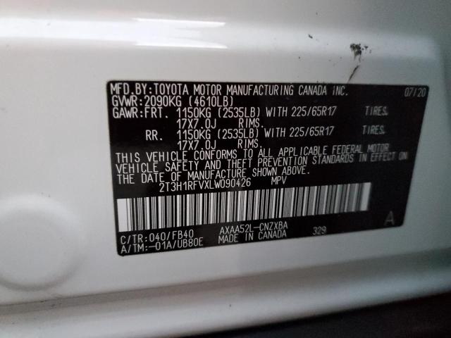 Photo 10 from auction – 2020 TOYOTA RAV4 LE with VIN 2T3H1RFVXLW090426